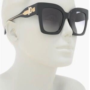 Roberto Cavali Oversized Cat Eye Sunglasses Square Chunky Black Smoke 52mm